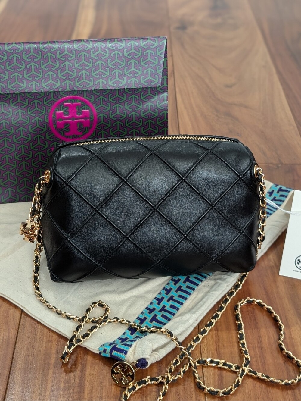 Tory Burch Fleming Soft Leather Crossbody Bag + Dust + Gift Bag Nwt ❤️